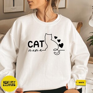 Cat Mama T-Shirt, Cute Cat Lover Sweatshirt, Pet Mom Gift, Funny Kitty Hoodie, Soft Cotton Casual Top