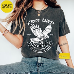 Comfort Colors® Free Bird Tee, Comfort Colors Band TShirt, Old School Band Shirt, Retro Music Shirt, Rock Band Tee, Oversized Trendy Shirts