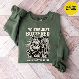 Funny Cowboy Cat Shirt: Meowdy Partner Western Sweatshirt