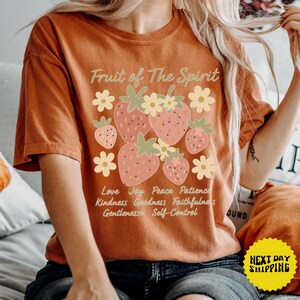 Comfort Colors Christian Shirt, Boho Christian Tshirt, Bible Verse T-Shirt, Faith Top, Religious Apparel for Women, Fruit of Spirit