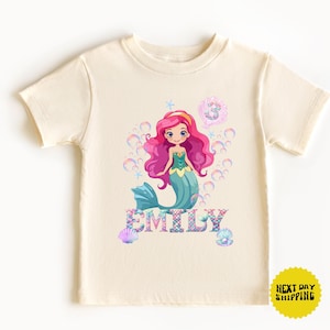 Personalized Mermaid Birthday Toddler Shirt, Custom Name Mermaid Birthday Girl T-Shirt, Personalized Birthday Sweatshirt, Birthday Party Tee