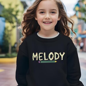 Jolie chemise personnalisée pour enfants avec prénom, chemise pour la rentrée des classes, t-shirt premier jour d'école pour toute petite fille, jolie chemise pour la maternelle avec nom