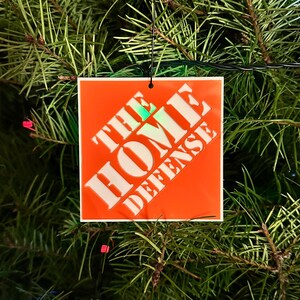 The Home Defense Ornament| Handcrafted | Laser Cut | Parody | Home Depot | Gift | 2A | Christmas