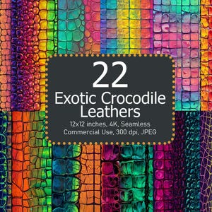 Seamless Crocodile Leather, Reptile Leathers, Luxury Leather Patterns, Seamless, 300DPI, 4K, Rainbow and Striped, Tumbler Wraps
