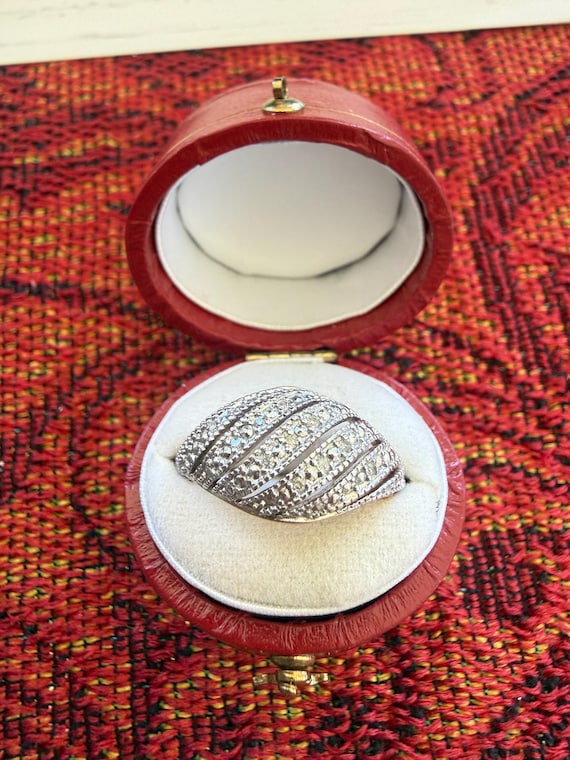 Diamond Multi Row Ring Size 7 - image 1