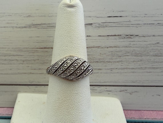 Diamond Multi Row Ring Size 7 - image 7