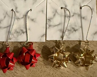 Holiday Bow Long Earrings