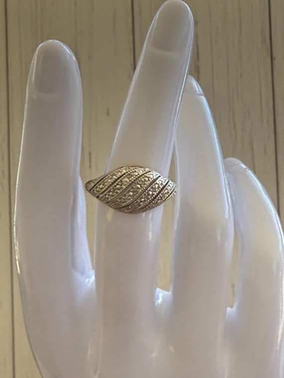 Diamond Multi Row Ring Size 7 - image 10