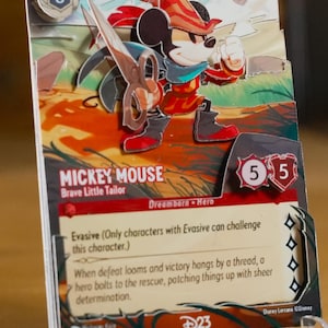 Carte TCG 3D Lorcana - Mickey Mouse Brave Little Tailor - Fait main
