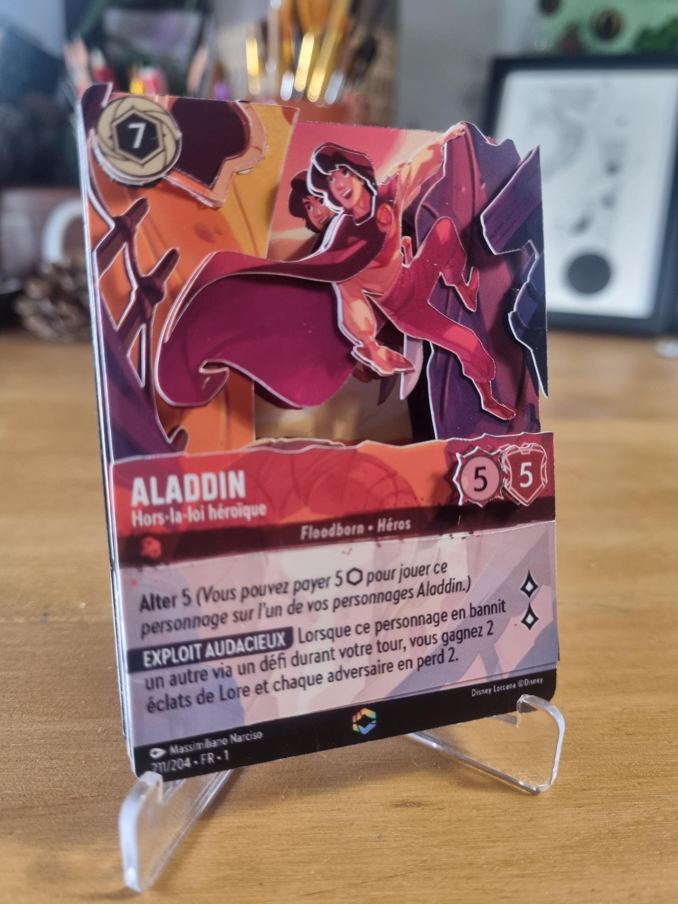 Lorcana 3D TCG Card - Aladdin - Handmade - Etsy