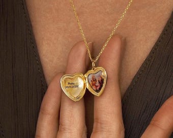 Benutzerdefinierte Herz Foto Locket Halskette, Foto Locket Halskette für Mama, gravierte Namen Halskette mit Bild, Gedenkschmuck, Mama Geschenke für Sie