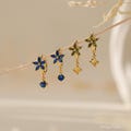 Custom Birthstone Earrings, Dainty Birthstone Hoop Earrings, Flower Drop Earrings, Family Birthstone Jewelry, Birthday Gifts, Gifts for Her