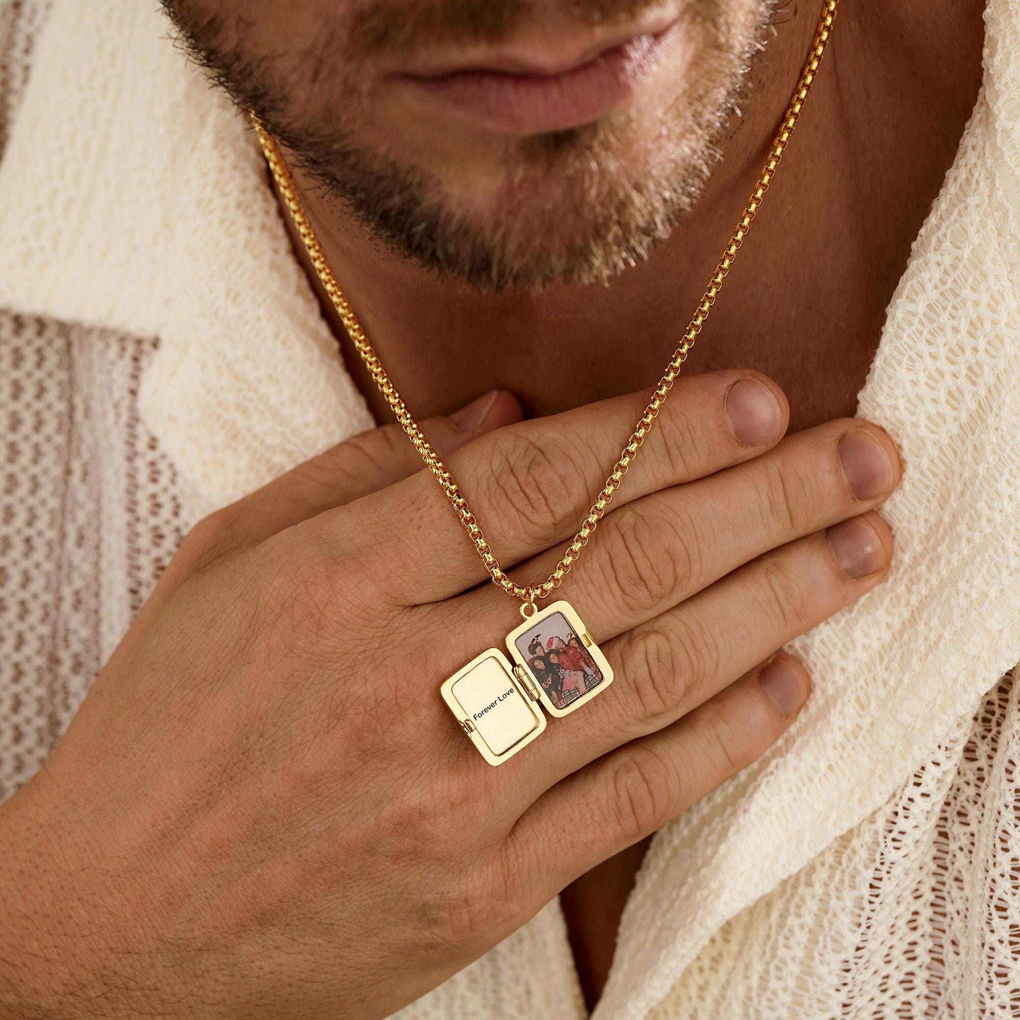 Custom Locket Necklace with Birthstone, Personalized Photo Pendant,…