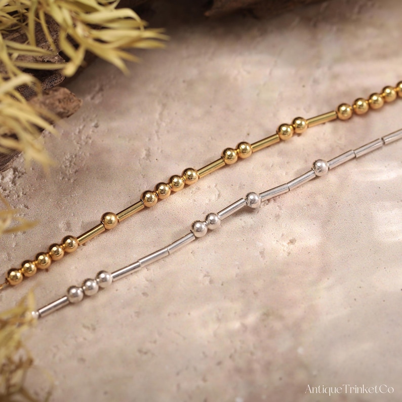 Personalized Morse Code Bracelet, Custom Morsecode Name Bracelet, Secret Message Bracelet, Gifts for Mom, Valentine's Day Gift for Her