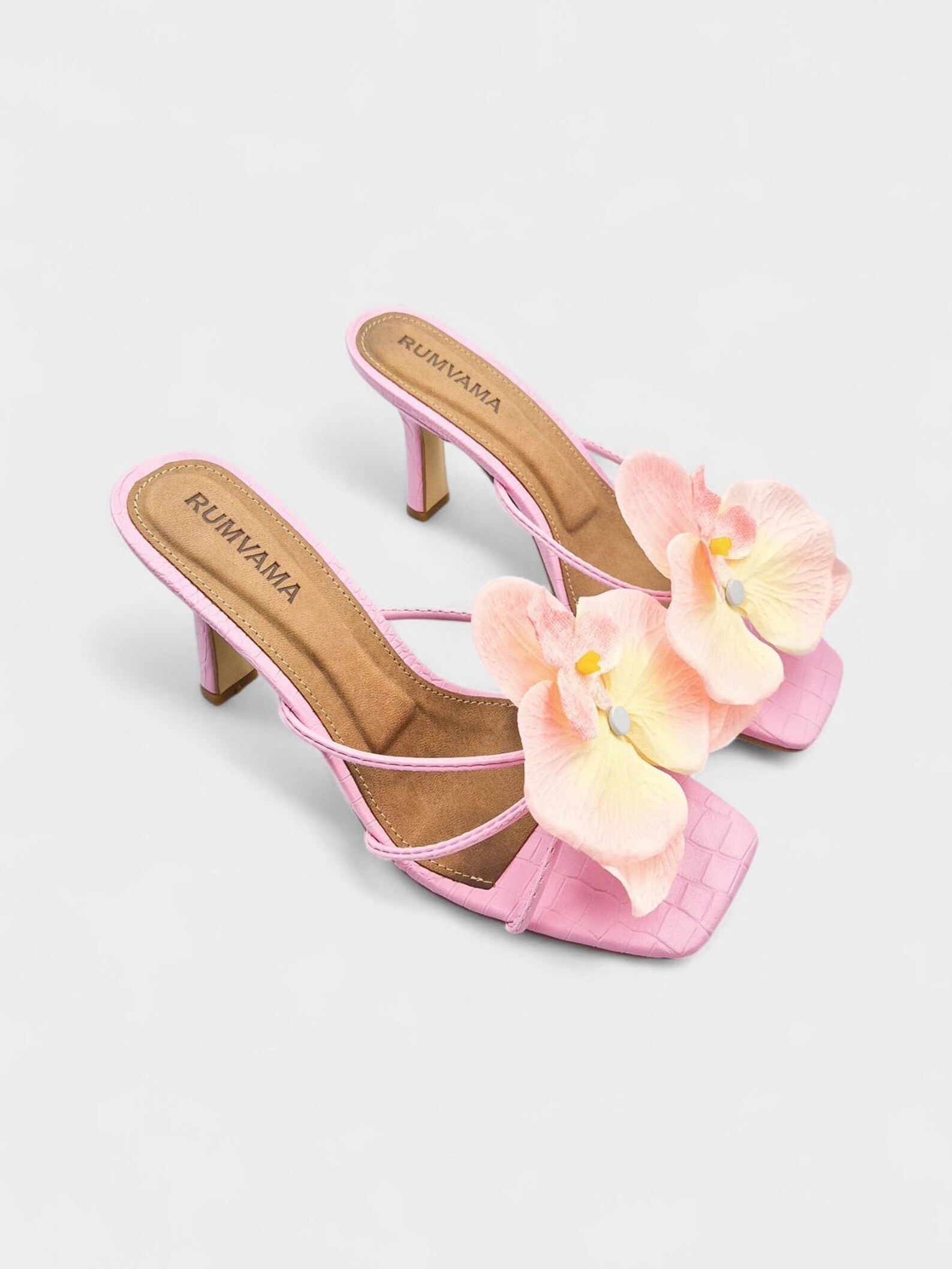 Ophelia Floral Heels in Light Pink