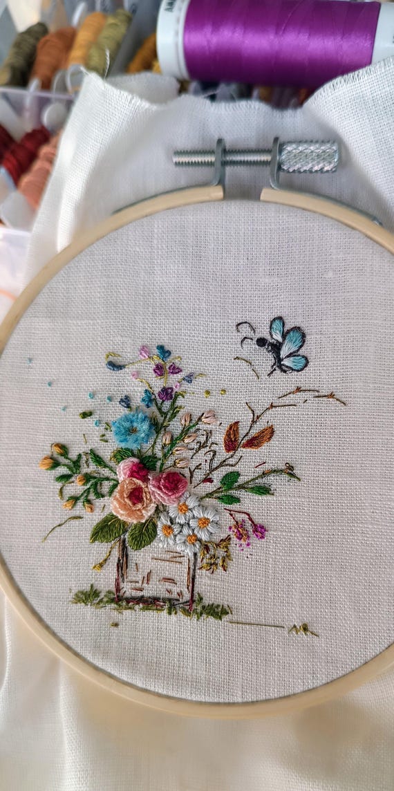 手刺繍の花の絵 - Etsy 日本 手刺繍の花の絵 - Etsy 日本