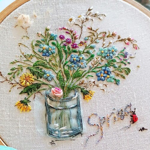 手刺繍の花の絵 - Etsy 日本 手刺繍の花の絵 - Etsy 日本