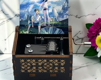 Weathering With You Handcrank Music Box, Grand Escape, Hodaka Morishima Hina Amano Romance Shinkai Anime Film, Handcrafted Lovers Gift