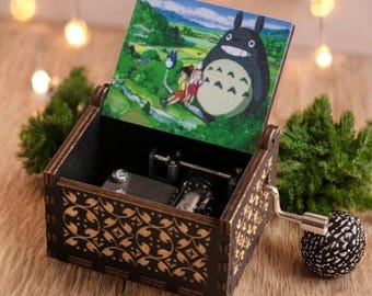 My Neighbor Totoro Handcrank Music Box, Tonari No Totoro, Satsuki Mei Catbus Studio Ghibli Miyazaki Film, Handcrafted Unique Holiday Gift