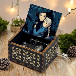 Caja de música con manivela El castillo ambulante, Merry Go Round of Life, película de Studio Ghibli Miyazaki, regalo navideño romántico único y artesanal