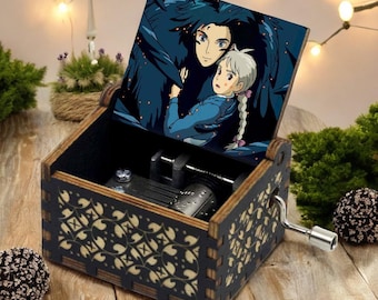 Howl's Moving Castle Handcrank Music Box, Merry Go Round of Life, Howl Pendragon Sophie Hatter Miyazaki Film, Unique Holiday Gift