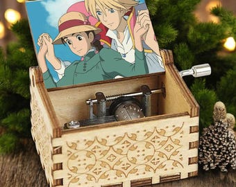 Caixa de Música Manual do Castelo Animado de Howl, Carrossel da Vida, Filme do Studio Ghibli de Miyazaki, Presente de Natal Romântico, Único e Artesanal