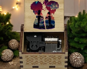 Your Name Wind Up Music Box, Zen Zen Zense, Mitsuha Miyamizu Taki Tachibana Romance Shinkai Anime Film, Handcrafted Unique Lovers Gift