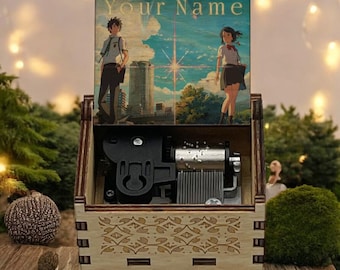 Your Name Wind Up Music Box, Zen Zen Zense, Mitsuha Miyamizu Taki Tachibana Romance Anime Japanese Film, Handcrafted Unique Holiday Gift