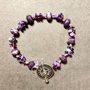 Purple coloured bracelet, Superduo bracelet, OOAK, boho bohemian bracelet, big little bird,  glass beads, handmade bracelet, Tierracast