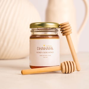Dhahabi 100% Pure and Raw Yemeni Sidr Honey | Pure | 110g | Luxury Honey Glass Jar | Unpasteurised and Natural
