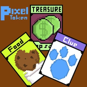 Benutzerdefinierte MTG Pixel Art Token | Schatz - Nahrung - Hinweis