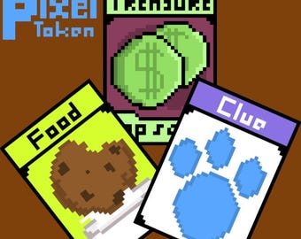 Custom MTG Pixel Art Tokens | Treasure - Food - Clue