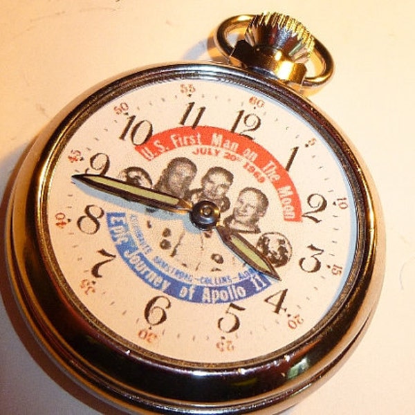 NEIL ARMSTRONG first man on moon souviner Pocket Watch Ingersoll