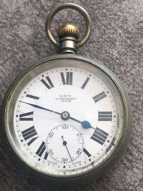 Vintage KAYS Screwback Lever Hand Wind Pocket Watch UK