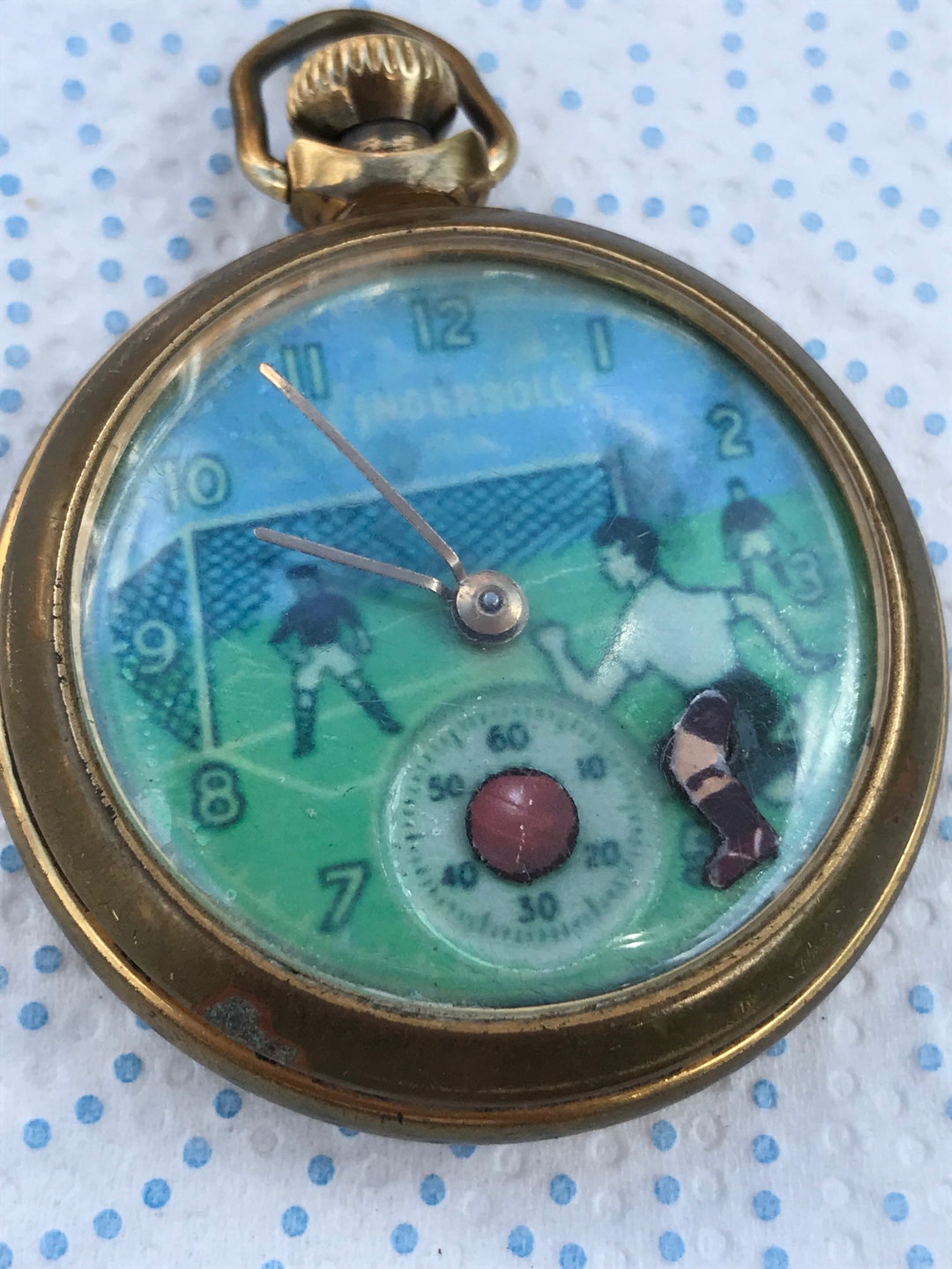 Vintage Ingersoll Soccer Football Automaton Pocket Watch - Etsy