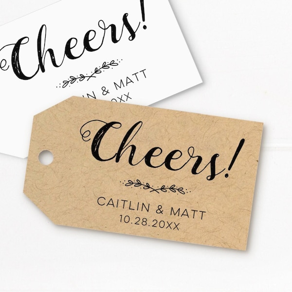 Cheers-tags, mini-champagnefles-tags voor bruidsdouche of bruiloft, mini-likeur- of wijntags (T-171)