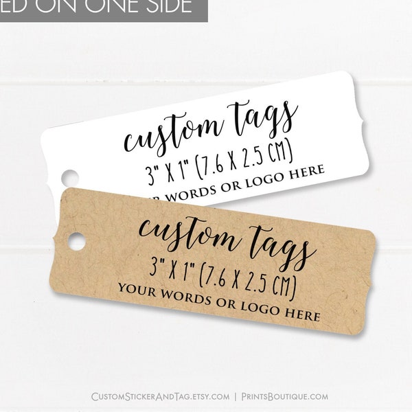 rectangular custom tags personalized with your words or logo, wedding favor tags, product tags (T-87)