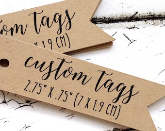 custom flag tags with your words or logo, 2.75" x .75" personalized tag, custom tag, product tag, logo tag, pennant tag, gift tag  (T-39)