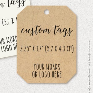 Custom tags with your words or logo, rectangular tags for products, candles, wedding favors, bridal showers, small business packaging T-78