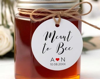 Meant to bee, personalized wedding tags for honey favors, jars and sweets T-10