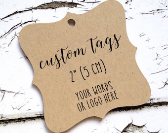 custom square tags with your words or logo, personalized wedding favors, product labels T-16