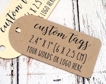 custom rounded corner tags personalized with your words or logo, tags for products, wedding favors, baby shower, baptism (T-111)