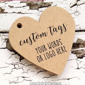 custom heart tags 2&quot;, personalized wedding tags, party favor tags, gift tag, logo tags, product tags, hang tag (T-54)