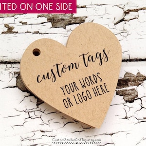 Etiquetas de corazón personalizadas de 2", etiquetas de boda personalizadas, etiquetas de obsequios de fiesta, etiquetas de regalo, etiquetas con logotipo, etiquetas de producto, etiqueta colgante (T-54)