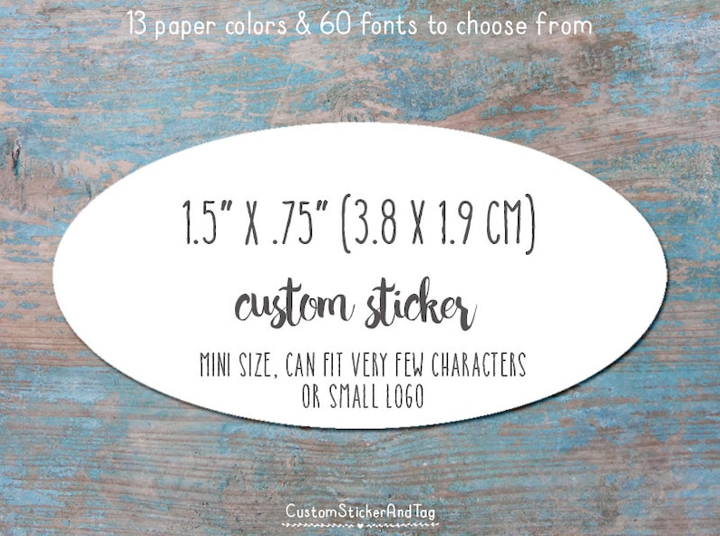 favor sticker S-100-CO logo sticker product stickers custom stickers oval 1.5 x .75 personalized with your words or logo kraft label