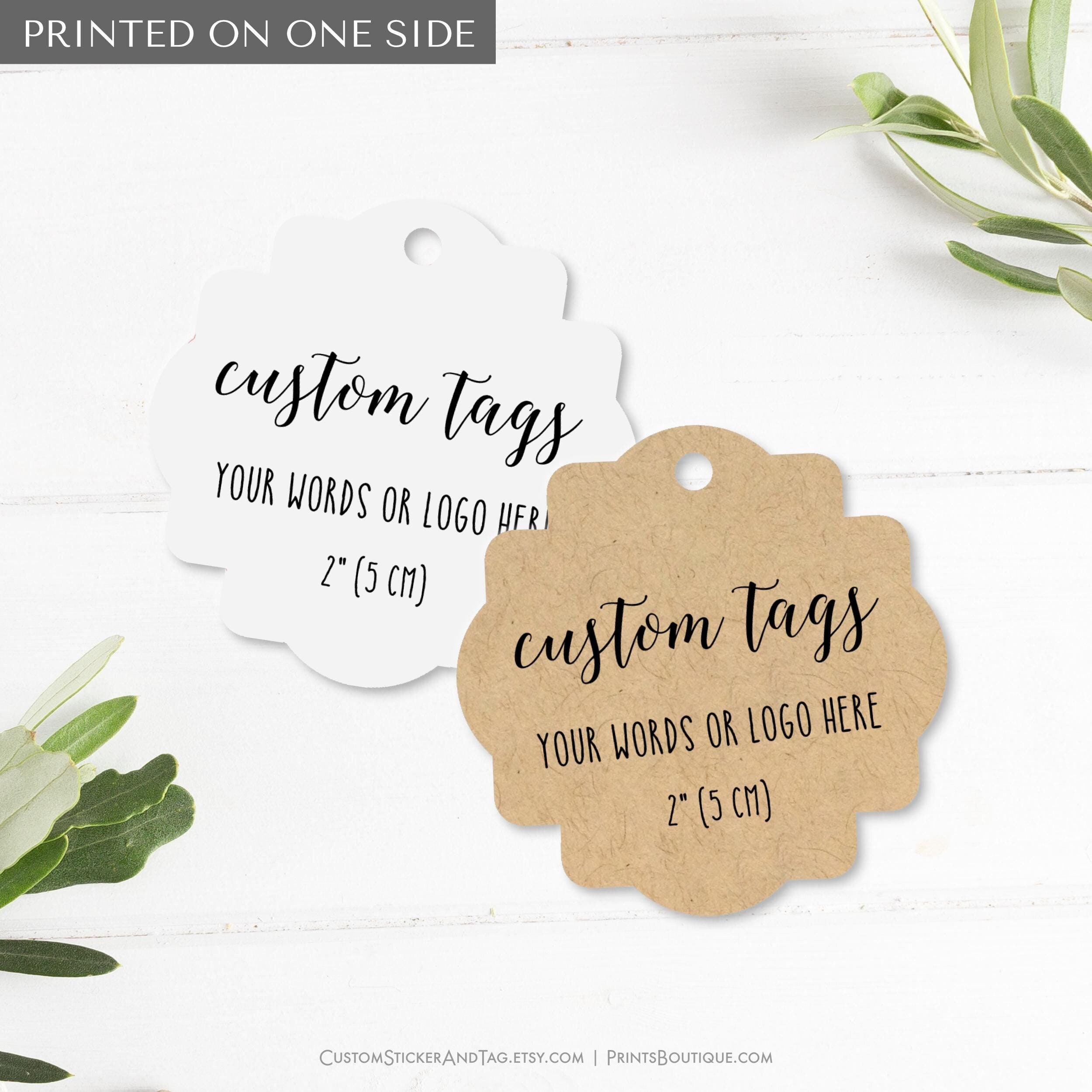 Square Tag Custom Fancy Square Tags With Your Words or Logo, Personalized Tags for ...