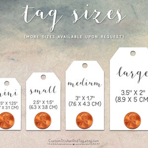 With love personalized tags, wedding favor tags for candy, gifts, candles, boxes, etc. Simple modern calligraphy T-79 image 2