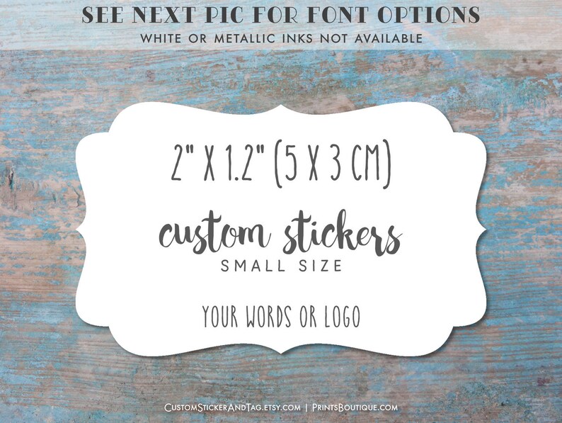 Custom Stickers Small Fancy Rectangle Personalized Labels Etsy