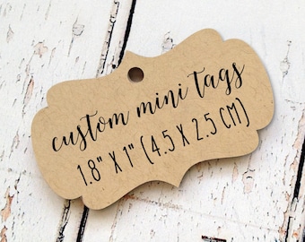 60 etiquetas MINI personalizadas, 1.8 x 1 pulgada, con tu texto o logotipo, etiqueta de boda personalizada, etiqueta personalizada, etiqueta con logotipo, etiqueta de producto, etiqueta de regalo T-19