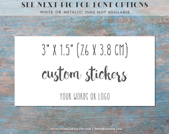 Custom stickers with your words or logo, personalized rectangle labels for favors and products, ingredients label, wedding stickers S-186